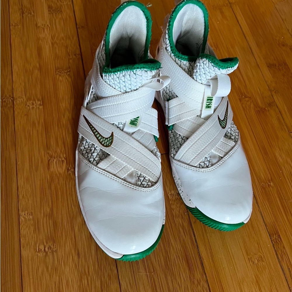 Nike Kids White and Green Sneakers